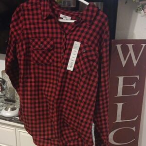 Classic Red and Black Plaid Men's Shirt